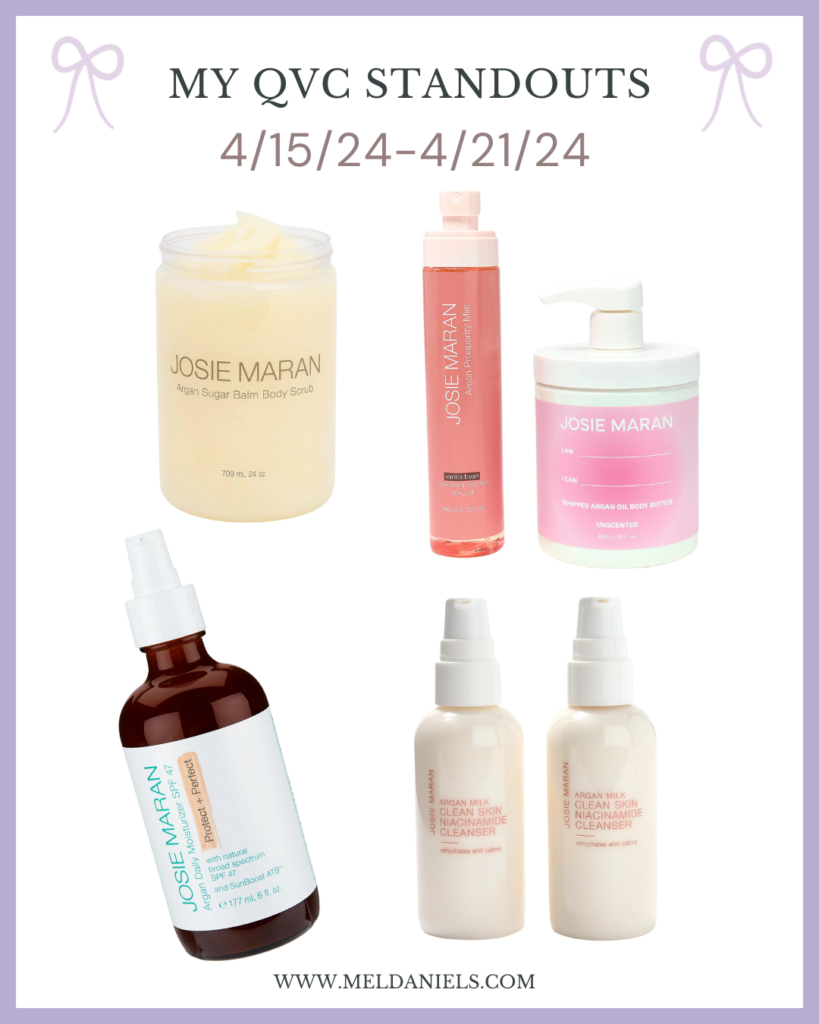 collection of Josie Maran products full of argan oil